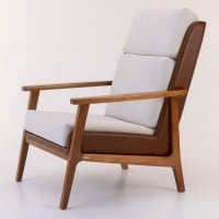 Poltrona Siona Estofada Estrutura Madeira Eucalipto Design Exclusivo Acabamento Premium