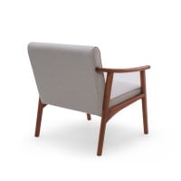 Poltrona Sunna Estofada Detalhe Lateral em Debrum Estrutura Madeira Eucalipto Design Exclusivo Acabamento Premium