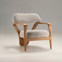 Poltrona Syluê Estofada Estrutura Madeira Maciça Jequitibá Design Premiado by Juliano Schimidt
