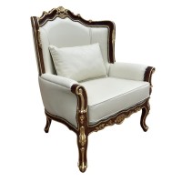 Poltrona Versalhes Entalhada Madeira Maciça Luxo Artesanal Design Clássico