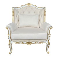Poltrona Versalhes Capitonê Entalhada Madeira Maciça Luxo Artesanal Design Clássico