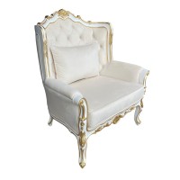 Poltrona Versalhes Capitonê Entalhada Madeira Maciça Luxo Artesanal Design Clássico