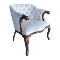 Poltrona Victoire Capitonê Pés Luís XV Entalhada Madeira Maciça Design Artesanal de Luxo