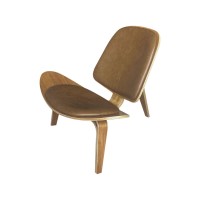 Poltrona Shell Madeira Moldada Imbuia Design by Hans Wegner