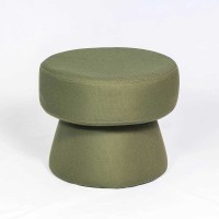 Puff Hyllis Redondo Estofado Base Aço Revestido Design Sustentável