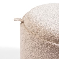 Puff Orazzio Redondo Design Reversível com Assento Estofado e Bandeja Laminada Base Recuada Laminada