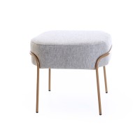 Puff Siggin Design Quadrado Estofado Estrutura Madeira Eucalipto Reflorestada Pés em Aço Carbono