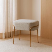 Puff Siggin Design Quadrado Estofado Estrutura Madeira Eucalipto Reflorestada Pés em Aço Carbono