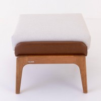Puff Siona Retangular Estofado Estrutura Madeira Eucalipto Design Exclusivo Acabamento Premium