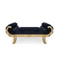 Recamier de Luxo Baixo Madeira Maciça Design Classico