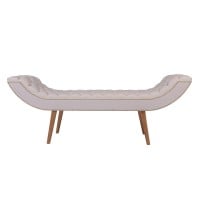Recamier Decarin Estofado Detalhes Capitonê e Tachas Pés Madeira