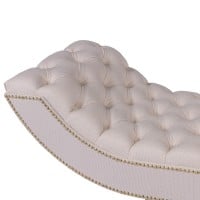 Recamier Decarin Estofado Detalhes Capitonê e Tachas Pés Madeira