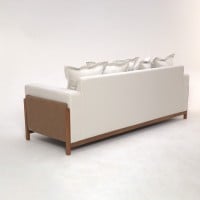 Sofá Amadeu 2 Lugares Almofadas Soltas Estrutura Madeira Eucalipto Design Exclusivo Acabamento Premium