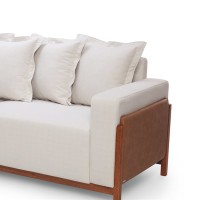 Sofá Amadeu 2 Lugares Almofadas Soltas Estrutura Madeira Eucalipto Design Exclusivo Acabamento Premium