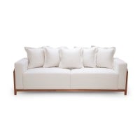 Sofá Amadeu 2 Lugares Almofadas Soltas Estrutura Madeira Eucalipto Design Exclusivo Acabamento Premium
