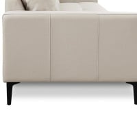 Sofá Bellure 2 Módulos Couro Natural Estrutura Madeira de Lei Eucalipto Pés em Aço Design Artesanal