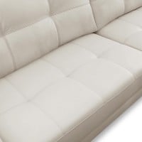 Sofá Bellure 2 Módulos Couro Natural Estrutura Madeira de Lei Eucalipto Pés em Aço Design Artesanal
