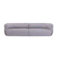 Sofá Bonise Bipartido Estofado Design Orgânico com Encosto Curvo e Acabamento em Vivo