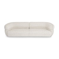 Sofá Bonise Bipartido Estofado Design Orgânico com Encosto Curvo e Acabamento em Vivo