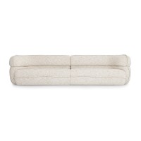 Sofá Bonise Bipartido Estofado Design Orgânico com Encosto Curvo e Acabamento em Vivo