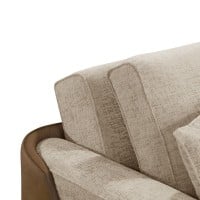 Sofá Cama Magnus Bipartido Composê Couro Sintético Retrátil e Reclinável Estrutura Madeira de Lei Eucalipto