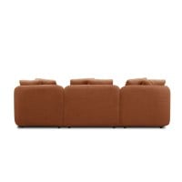 Sofá com Chaise Chantel 3 Módulos Estofado Estrutura Madeira de Lei Eucalipto Pés em Madeira