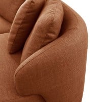 Sofá com Chaise Chantel 3 Módulos Estofado Estrutura Madeira de Lei Eucalipto Pés em Madeira