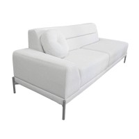 Sofá com Chaise Lateral Dalthon Pés Aço Pintura Epóxi Design Sustentável by Estudio Oune