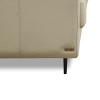 Sofá com Chaise Rômulo 3 Módulos Revestido em Couro Estrutura Madeira de Lei Eucalipto Design Artesanal