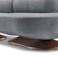 Sofá Curvo Olsay Duo 2 Módulos com Encosto Alongado e Encosto Deslocado Base Orgânica em Madeira Laminada Design by Maicon Geremia