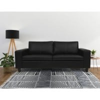 Sofá Kaian 2 Lugares Couro Legítimo Molas Nosag Pés Madeira