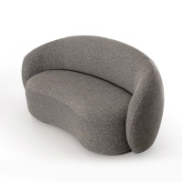 Sofá Curvo Mareya Estofado Design Orgânico Estrutura Madeira Eucalipto Reflorestada Usinada