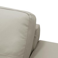 Sofá Montréau Couro Natural Estrutura Madeira de Lei Eucalipto Pés em Aço Design Artesanal