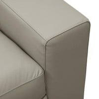 Sofá Montréau Couro Natural Estrutura Madeira de Lei Eucalipto Pés em Aço Design Artesanal