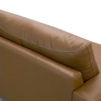 Sofá Nevin Couro Natural Estrutura Madeira de Lei Eucalipto Pés em Madeira Design Artesanal