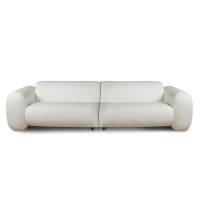 Sofá Ondine 2 Módulos em Couro Legítimo com Design Orgânico e Costuras Decorativas