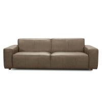 Sofá Veyron Couro Natural Estrutura Madeira de Lei Eucalipto Pés em Madeira Design Artesanal
