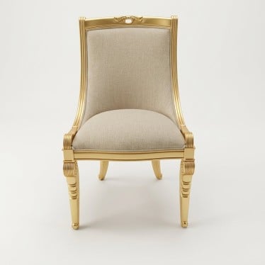 Cadeira Napoleão Entalhada Madeira Maciça Design de Luxo Peça Artesanal