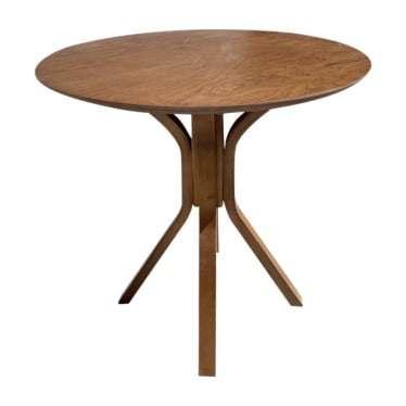 Mesa de Jantar Artisan Redonda Base Madeira Maciça