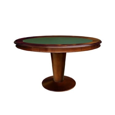 Mesa de Jogo Lugano com Gavetas Toch e Porta Copos Personalizado Madeira Maciça Design Clássico