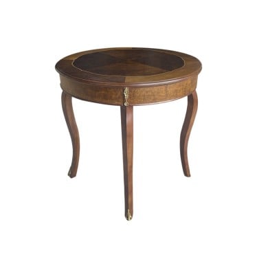 Mesa Lateral Siena Personalizado Madeira Maciça Detalhe em Marchetaria Design Clássico