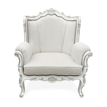Poltrona Versalhes Entalhada Madeira Maciça Luxo Artesanal Design Clássico
