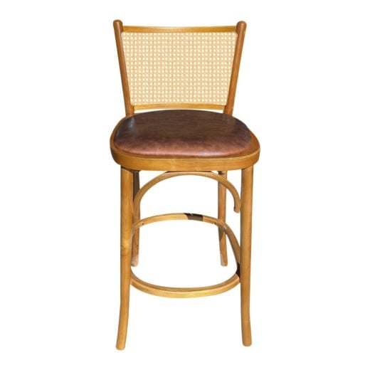Banqueta Rio Negro Assento Estofado Encosto Palhinha Indiana Design by Michael Thonet 