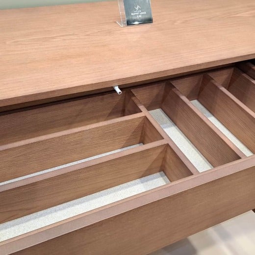 Buffet Arthemis Portas com Detalhes em Mármore Acabamento Lâmina Cinamomo Estrutura Madeira de Manejo