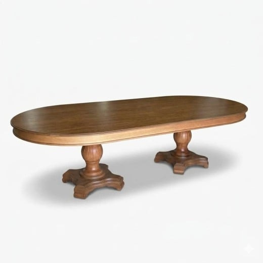 Mesa de Jantar Real Oblongo Madeira Maciça