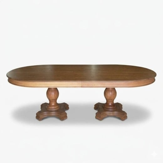 Mesa de Jantar Real Oblongo Madeira Maciça