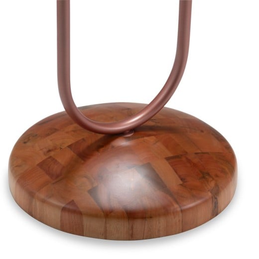 Mancebo Astra Cabideiro com Espelho e Bandeja Redonda com Recouro Estrutura em Aço Carbono Base em Madeira Design by Studio Oune