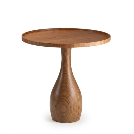 Mesa de Apoio Pinne Tampo Bandeja Laminado Base Pedestal em Madeira Maciça