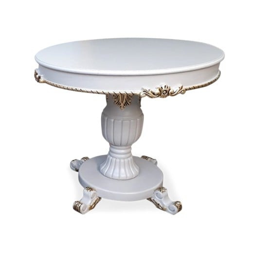 Mesa de Canto Imperatriz Base Torneada Madeira Maciça Design Artesanal