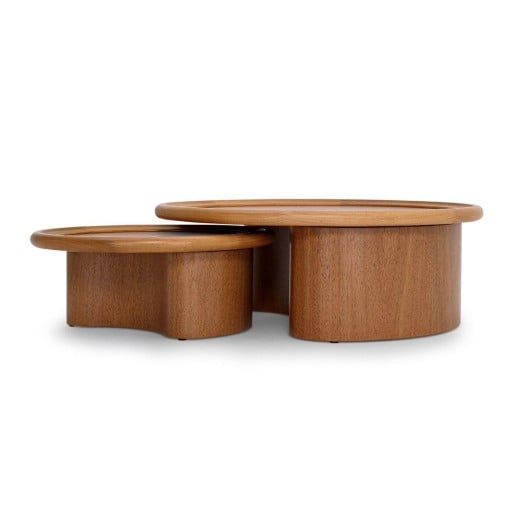 Mesa de Centro Dune Tampo Laminado com Moldura e Base em Madeira Maciça